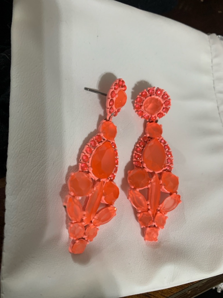 J. Crew Bright Hot Pink Faceted Drop Sparkle Earrings